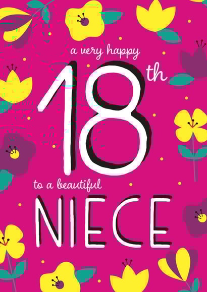 Happy 18th Birthday Niece created by Juniper and Rose Studio