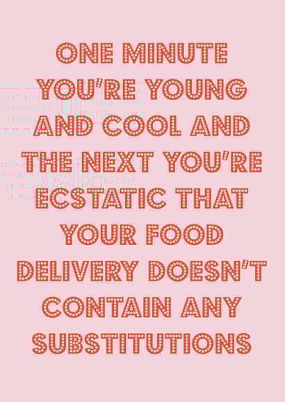 Food shopping young and cool birthday card created by Nicola Jo