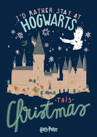 I'd rather stay at Hogwarts Harry Potter Christmas Card created by Cardology