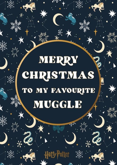 Merry Christmas Muggle Harry Potter Christmas card  1000 created by Cardology