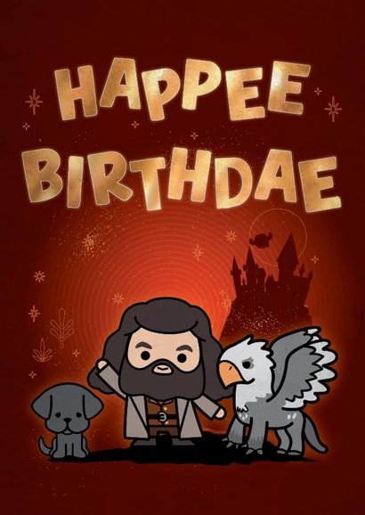 Harry Potter Birthday Card - Happee Birthdae - Hagrid created by Cardology