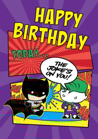 Batman and The Joker Birthday Card created by Cardology