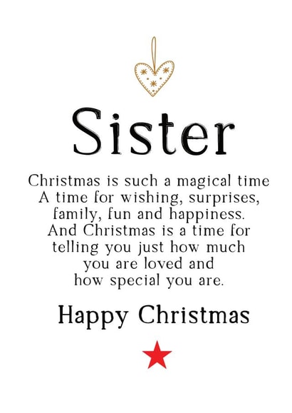 Special Sister Christmas Card created by Word Up Creative