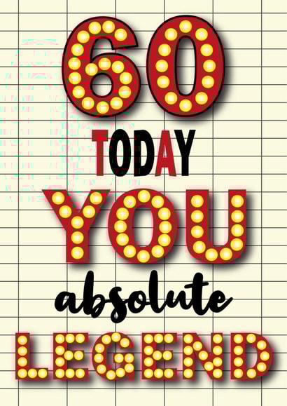 A 60th Birthday card for a legend ! created by JayneyD Designs