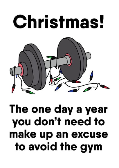No Gym on Christmas Funny Card created by Daft as Duck