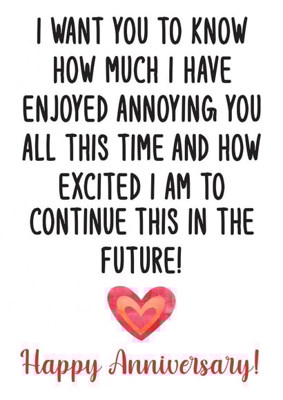 Funny Anniversary Card For Your Partner. 1001 created by Nidd And Rigg!