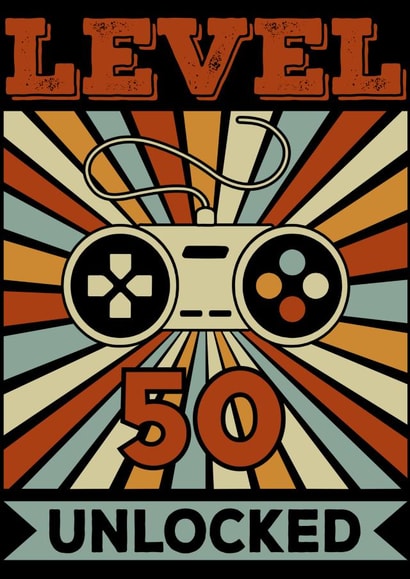 Funny Retro Gaming 50th Birthday Card created by SIMO 08