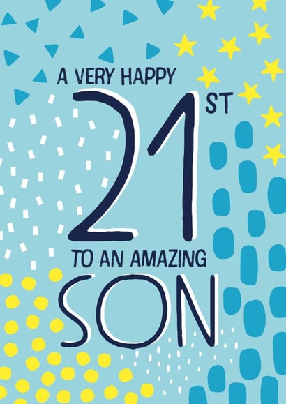 Happy 21st Birthday Son created by Juniper and Rose Studio