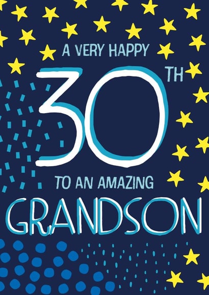 Happy 30th Birthday Grandson created by Juniper and Rose Studio
