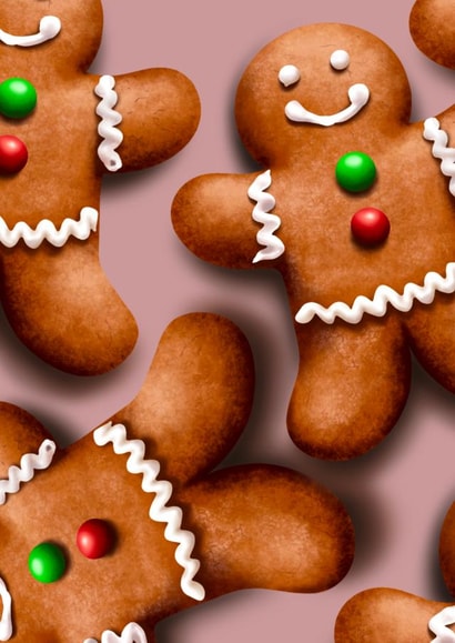 Gingerbread Man Christmas Card 1000 created by hannahwhiteartand_illustration