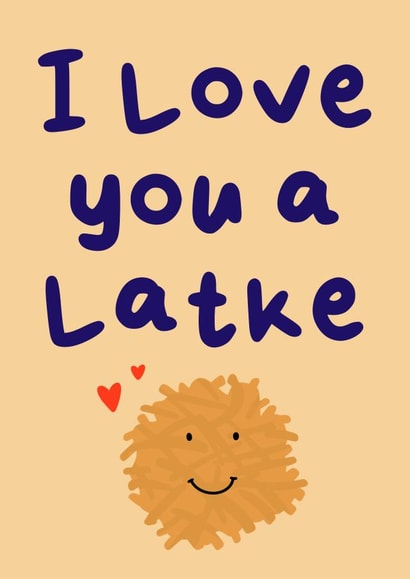 I love you a Latke Hanukkah card created by Soph AC Studio