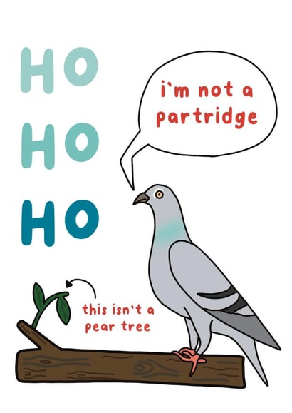 Partridge in a Pear Tree alternative christmas card created by Zoë Nash
