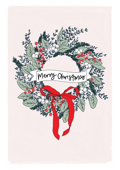 Merry Christmas Wreath Christmas Card created by DaphneRosa