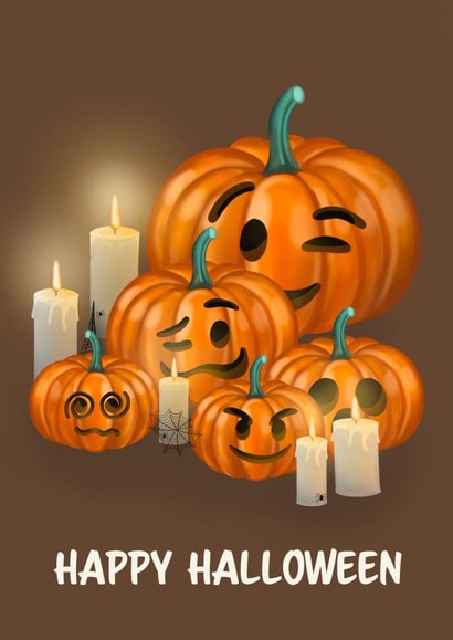 Happy Halloween Pumpkin Emoji Card created by Alexandria Frances