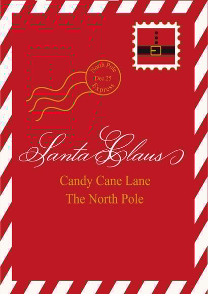 Christmas card to Santa created by Anna Wardle