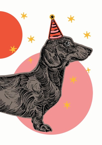 Sausage Dog Birthday Card - Dachshund Birthday Card created by Aimee Mac Illustration