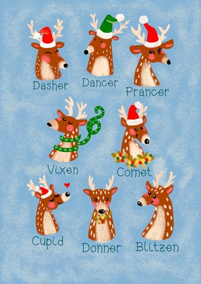 Reindeer Holiday Chrismas Card created by Pixie Art Studio