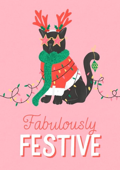 Fabulously Festive Cat Christmas Card created by Bird & Co Studio