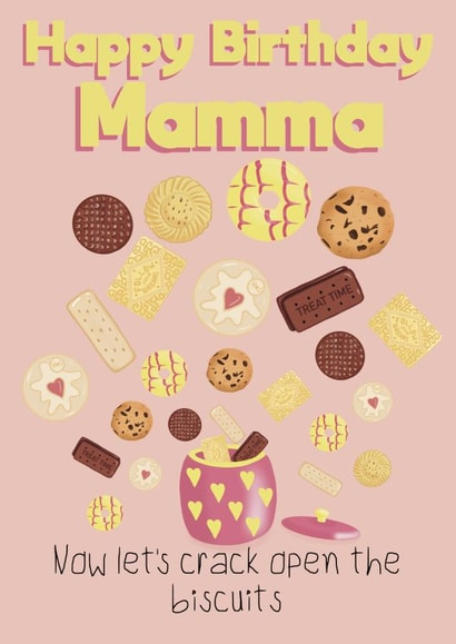 A happy birthday Mamma biscuit card created by Rosie bees craft box