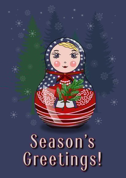 Russian doll season greetings created by JuliaUKdigital