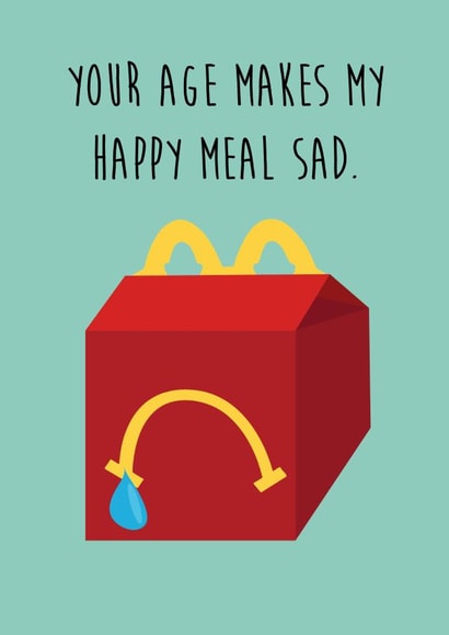 Unhappy Meal Birthday Card created by Rosewood Design