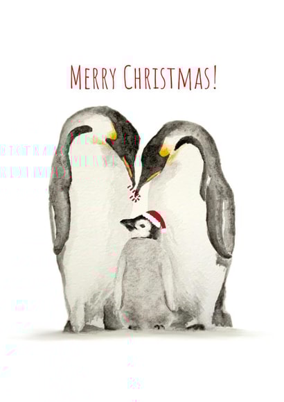 Penguin First Christmas created by Francesca Emily Art