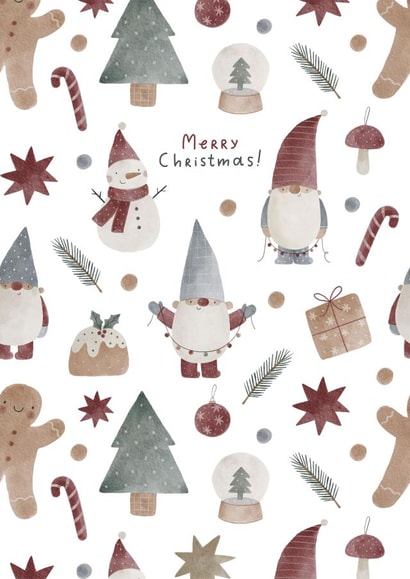 Merry Christmas! Christmas gnomes, snowman, gingerbread created by Nadya Barkova