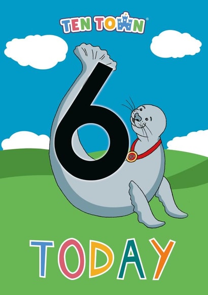 Seal Six 6th birthday card created by Ten Town