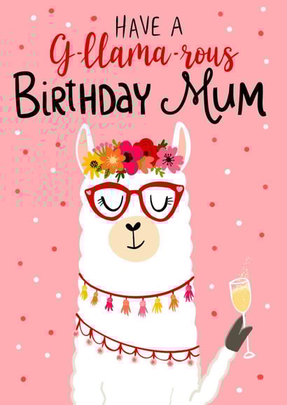 Glam Llama Birthday Card for Mum created by Fox Card Co