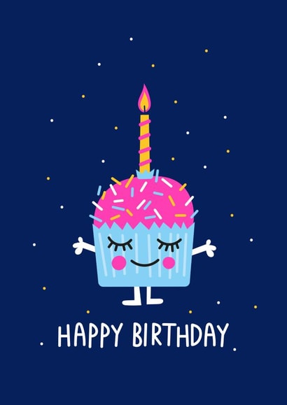 CUTE CUPCAKE HAPPY BIRTHDAY CARD created by HAPPY
