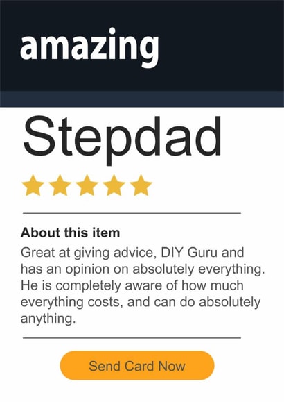 Funny Amazing Stepdad Birthday or Father's Day card, Amazon Love created by Rosewood Design