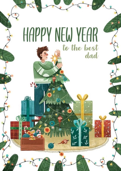 Happy New Year to the best dad card created by Bogdana Lazarieva