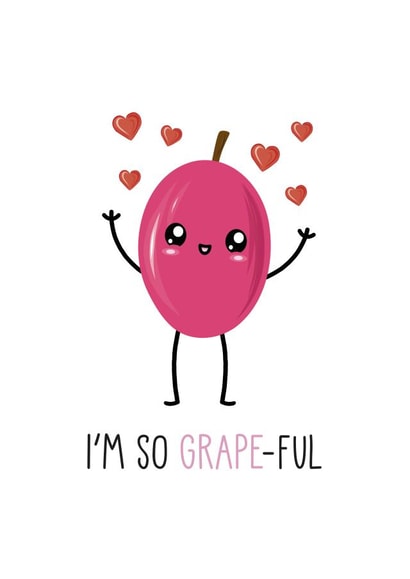Funny Thank You Card, Grape-Ful created by Just Joy Designs