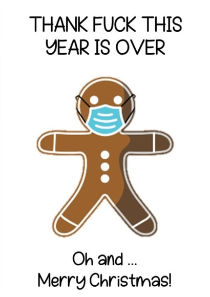 Thank fu*k this year is over Funny Rude Christmas Card created by Nancy Walsh