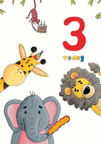 3rd Birthday Party Animals created by Martyn Scribbler Illustration