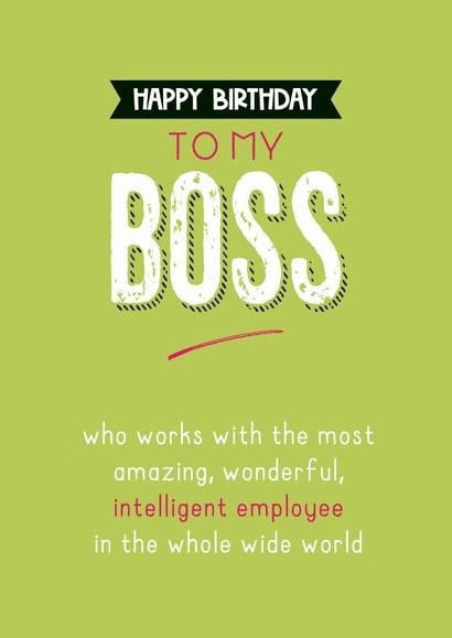 Funny Birthday card for Boss created by Silly Prints