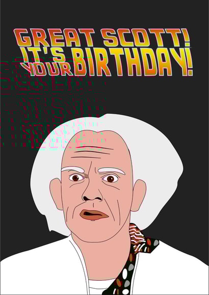 Back to the Future Birthday Card created by Drapeau art et design
