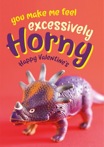 Funny and horny Stegosaurus Valentines Day card created by The Supermodels