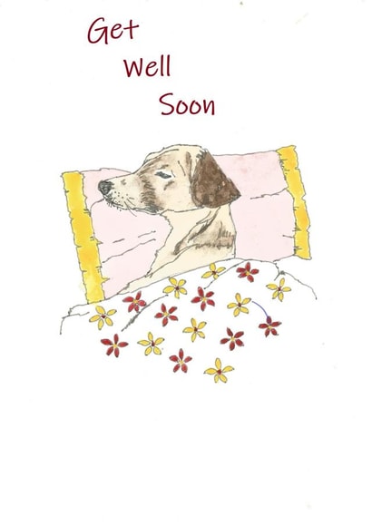 Get well dog card created by Nicky's Art