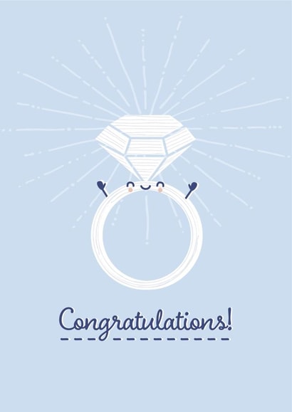 Engagement Card with Cute Ring - Congratulations engagement card created by Small Dots