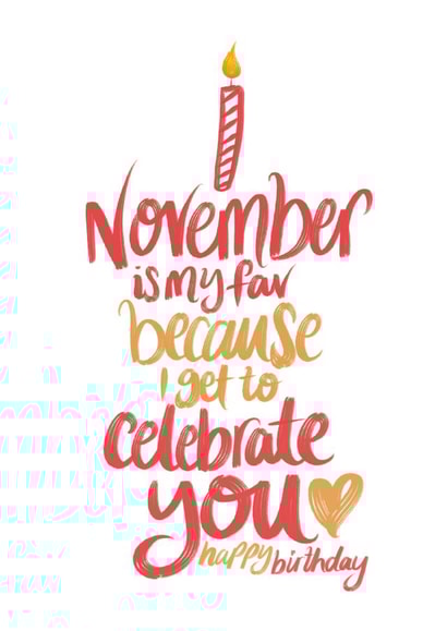 November Favourite Birthday Card created by intruekirstyle