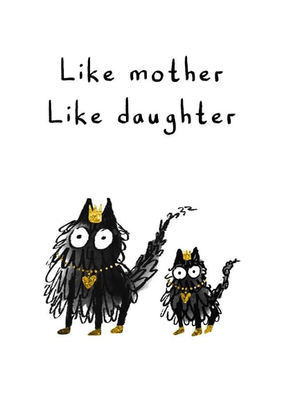 Queen Cats Mothers Day Card created by Penelope O'Neill Illustration