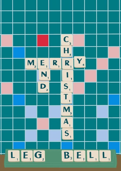 Funny Scrabble themed Christmas card  created by StuArt