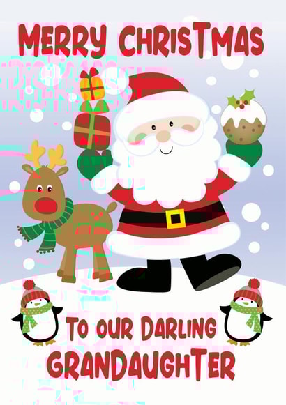 Merry Christmas to our darling Grandaughter cute Christmas Card created by Krimbles