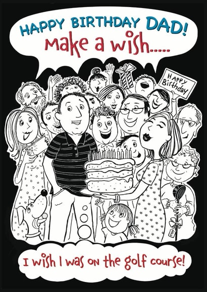 Cheeky Birthday Card - Dad - Wish I Was on the Golf Course created by Aimee Beaven