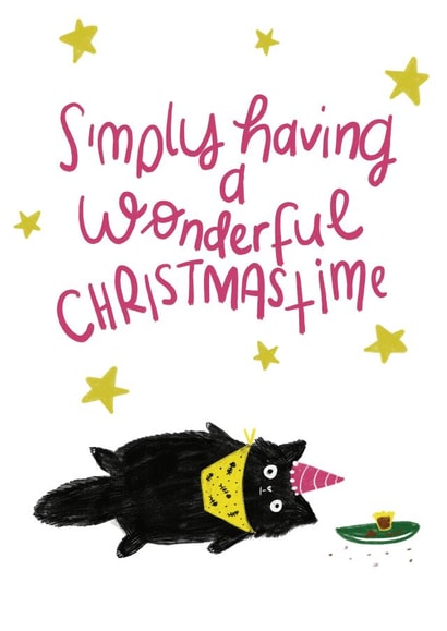 Christmas Black Cat with Mince Pie card created by Cassie Howsley