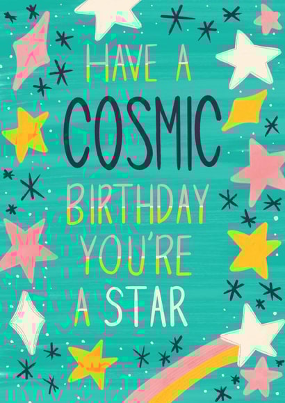 Happy Birthday Cosmic You're A Star created by @SarahPriceDesigns