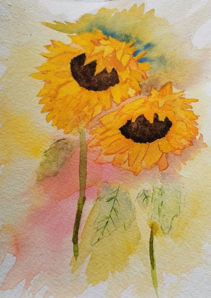 Sunflowers watercolour created by Madasapenguin Designs