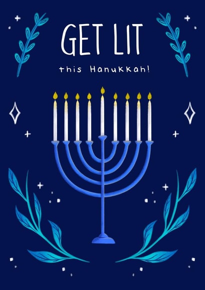 Get Lit this Hanukkah Card! created by Sophie Kent Illustration