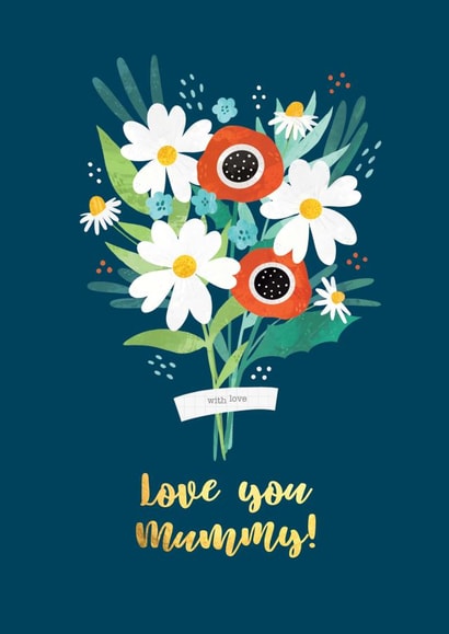 Love you Mummy floral bouquet card created by Nastya Rizaeva